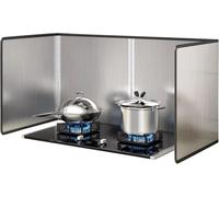 Gruppo di schizzi di grasso per cottura a 4 lati Backsplash in acciaio inossidabile dietro la stufa Pannello di scudo splash pieghevole per la protezione dello schermo della stufa cucina, scudo anti