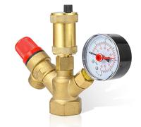 Gruppo di sicurezza per caldaia con manometro, valvola di sovrapressione DN25 (1"), valvola di sicurezza per impianto di riscaldamento, femmina