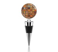 Gruppo di tappi per bottiglie di vino con motivo geometrico marocchino, riutilizzabile, sigillante decorativo per mantenere il vino fresco, è un accessorio ideale come regalo