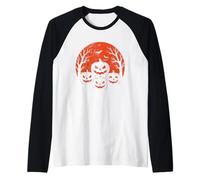 Gruppo di Zucca Luna di Halloween Maglia con Maniche Raglan