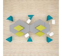 Gruppo Divano Triangolare per Istituzioni di Formazione, Scuole e Aziende Hall Reception e Riposo, Ideale per Ufficio e Ambienti Relax