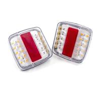 Gruppo Fanale Posteriore Luci Posteriori A LED Super Luminose Indicatori Di Direzione Targa Per Auto Camion Camper Barche Fanali Posteriori Vetro(White)