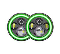 Gruppo Faro Anteriore Per Hummer H1 E H2 1993-2009 Fari A LED Con DRL/abbaglianti Occhi Angolari Rossi 7'' Fari Rotondi Di Ricambio 2 Pezzi 7 Pollici Auto LED Fari Anteriori(Verde)