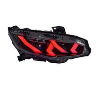 Gruppo faro compatibile for Civic 2016-2020 LED DRL LED lente a doppio fascio LED sequenziale indicatori di direzione LED lente abbagliante(Red LED DRL)