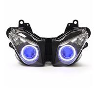 Gruppo Faro Moto Fari Per Kawasaki Per Ninja Per ZX6R 2009-2012 Motociclo Proiettore HID Gruppo Ottico Accessori Faro Personalizzato Anteriore Faro(White Blue)