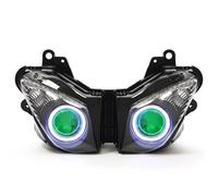 Gruppo Faro Moto Fari Per Kawasaki Per Ninja Per ZX6R 2009-2012 Motociclo Proiettore HID Gruppo Ottico Accessori Faro Personalizzato Anteriore Faro(White Green)