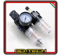 GRUPPO FRL REGOLATORE PRESSIONE COMPRESSORE ARIA ANTICONDENSA OLIATORE 1/4" BAR