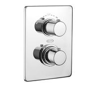 Gruppo incasso doccia Jacuzzi termostatico serie Sunset con rubinetto di arresto e deviatore rotativo 2 uscite 0SU00444JA01 cromo