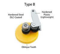 Gruppo ingranaggio estrusore, compatibile con Bambu Lab, P1S P1P X1C | X1 Carbon, acciaio temprato nichelato, rapporto 9:53, ingranaggio attivo e condotto, 1.75 mm(Type B)