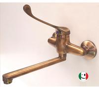 GRUPPO LAVELLO A MURO CON LEVA CLINICA - BRONZATO - BRONZO