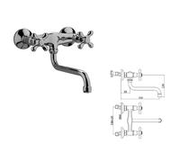 Miscelatore per lavello a muro Paffoni Iris cromato IRV161CR