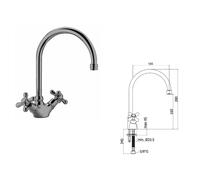 GRUPPO LAVELLO MONOFORO CROMO IRIS PAFFONI CON CANNA CON AERATORE IRV180CR