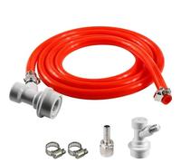 Gruppo linea gas birra con blocco a sfera da 5/16", scollegamento liquido MFL con linea del gas da 1,5 m, per attrezzature per la produzione di birra domestica, con tubo flessibile per la produzione