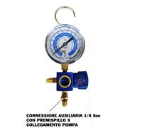 GRUPPO MANOMETRICO UNA VIA BASSA PRESSIONE GAS R600a R290 RICARICA FRIGO CONGELA