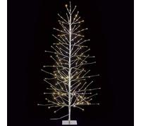 Gruppo Maruccia - Albero Natalizio Luminoso Argento con 232 Luci Led Bianco Caldo - Artificiale, Stilizzato - Altezza 1,8 Metri - 107 Rami