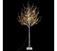 Gruppo Maruccia - Albero Natalizio Luminoso con 96 Luci Led Bianco Caldo - Albero di Natale Artificiale per Interni ed Esterni Altezza 1,8 Metri 36 Rami Innevati