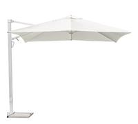 Gruppo Maruccia Ombrellone da Giardino Decentrato 3x3 Metri, Palo Laterale a Sbalzo, con Base a Croce, Struttura Alluminio, Telo Idrorepellente, per Giardino Terrazzo e Bordo Piscina, Colore Bianco