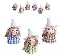 Gruppo Maruccia - Set 6 Befane Decorative - con Sacchetto Portadolci e Scopetta - in Stoffa con Cordino - Assortite in Tre Colori - per Albero e Decorazioni di Epifania