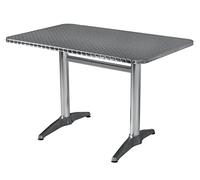 Gruppo Maruccia Tavolo Bar Rettangolare 110 x 70 Centimetri Tavolo in Alluminio per Street food e Trattorie
