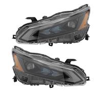 Gruppo Ottico Anteriore a LED con DRL a LED sostitutivo per Nissan Altima 2022 2023 2024,Modello Faro Trasparente,alloggiamento Nero 10000-8D042 101008D042 (Lato conducente+passeggero)