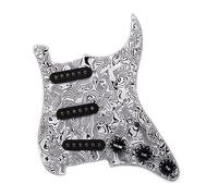 Gruppo Pannello Pickup Per Chitarra Elettrica Alnico5 Tre Pannello Pickup Singolo Sss Coperchio Anteriore Pickup (Color : Bk white panel 13)