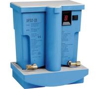 Gruppo pompa di aspirazione tipo SP32-01 per bruciatori fino a circa 80 KW con serbatoio dell'olio da 1,6 l, interruttore elettrico e vasca di raccolta