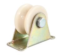Gruppo rullo con staffa a quattro fori di base fissa, a forma di U, 80 mm | Struttura con cuscinetti a sfera, staffa di base fissa a quattro fori, movimento guidato per sistemi di tende e tende