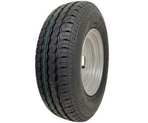 Gruppo ruota e pneumatico per rimorchio 145R10, 4 bulloni, PCD 100 mm, 84/82N, p