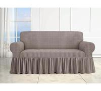 Gruppo Russo Alfio di Russo Alfio Copridivano con Voila' 4 Posti Elasticizzato Volant Salva Divano vari colori (2 POSTI, GRIGIO)