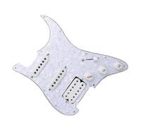 Gruppo Scratchplate precablato caricato SSH bianco con parti di ricambio per chitarra pickup bianca Kit Pickup Battipenna(H)