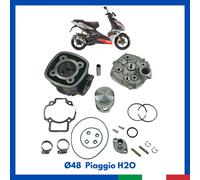 Gruppo Termico Cilindro Pistone MOTORE PIAGGIO H2O SR NRG ZIP RUNNER 50 Ø48 DR