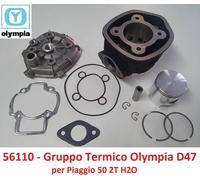 Gruppo Termico Cilindro + Pistone + Testa Olympia D47-75cc per Piaggio Quartz 50