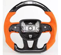 gruppo volante auto Compatibile Con Dodge Per Challenger 2015 2016 2017 2018 2019 2020 2021 Luci Fibra Carbonio Perforata PU Racing Volante Sportivo(Type D)