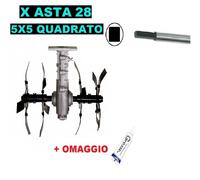 Gruppo Zappette Ø28 - 5x5 Quadrato per Decespugliatori Motozappa per Orto Fresa