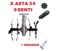 Gruppo Zappette per Decespugliatori Motozappa Orto per asta Ø24 - 9 Denti