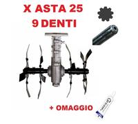 Gruppo Zappette per Decespugliatori Motozappa Orto per asta Ø25 - 9Denti
