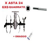 Gruppo Zappette per Decespugliatori Motozappa Orto per asta da Ø24 - 6x6Quadrato