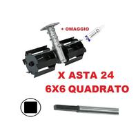 Gruppo Zappette per Decespugliatori Motozappa Orto per asta da Ø24 - 6x6Quadrato