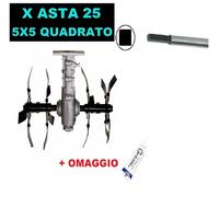 Gruppo Zappette per Decespugliatori Motozappa Orto per asta da Ø25 - 5x5Quadrato