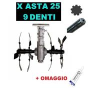 Gruppo Zappette per Decespugliatori Motozappa Orto per asta da Ø25 - 9 Denti