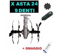 Gruppo Zappette per Decespugliatori Motozappa Orto x asta da Ø24 - 9 Denti