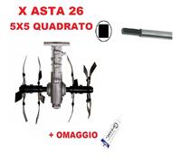 Gruppo Zappette per Decespugliatori Motozappa per Orto Fresa Ø26 - 5x5 Quadrato