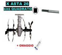 Gruppo Zappette per Decespugliatori Motozappa per Orto Fresa Ø26 - 6x6 Quadrato