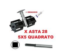 Gruppo Zappette per Decespugliatori Motozappa per Orto Fresa Ø28 - 5x5 Quadrato