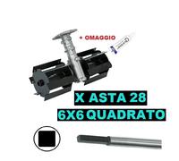 Gruppo Zappette per Decespugliatori Motozappa per Orto Fresa Ø28 - 6x6 Quadrato