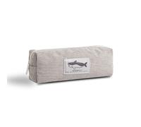Grurun Astuccio in velluto a coste carino estetico per studenti astuccio per penne astuccio per donne ragazze borsa per cosmetici borsa per trucchi (grigio squalo)