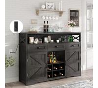 GRUSIGN Grande armadietto da cucina da 129,5 cm, con 3 cassetti e 4 ante, in legno, moderno, per casa, bar, buffet, cucina, sala da pranzo, soggiorno, bianco
