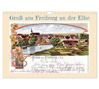 Gruß aus Freiburg an der Elbe (Wandkalender 2026 DIN A4 quer), CALVENDO Monatskalender: Historische Ansichtskarten von Freiburg an der Elbe