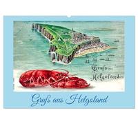Gruß aus Helgoland (Wandkalender 2026 DIN A2 quer), CALVENDO Monatskalender: Historische Ansichten der Insel auf Postkarten und Notgeld