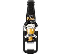 GRUSS & CO Apribottiglie con motivo "Senza birra è tutto doof!" | divertente apribottiglie con magnete | regalo da uomo, regalo per feste | 48597
